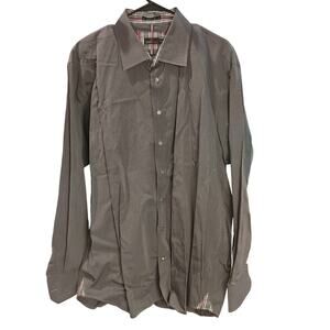 SottoSopra Men's XL Cotton Gray Stripe Dress Shirt